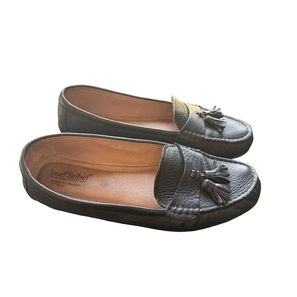 Josef Seibel Leather Tassel Loafers New Elina Black size 41 9.5 10